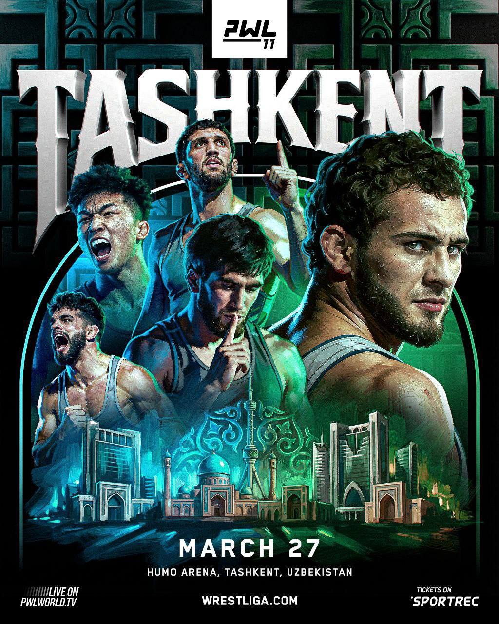 27 марта в 18:00 в Ташкенте (Узбекистан) в Хумо Арене состоится турнир Профессиональной Борцовской лиги — PWL 11