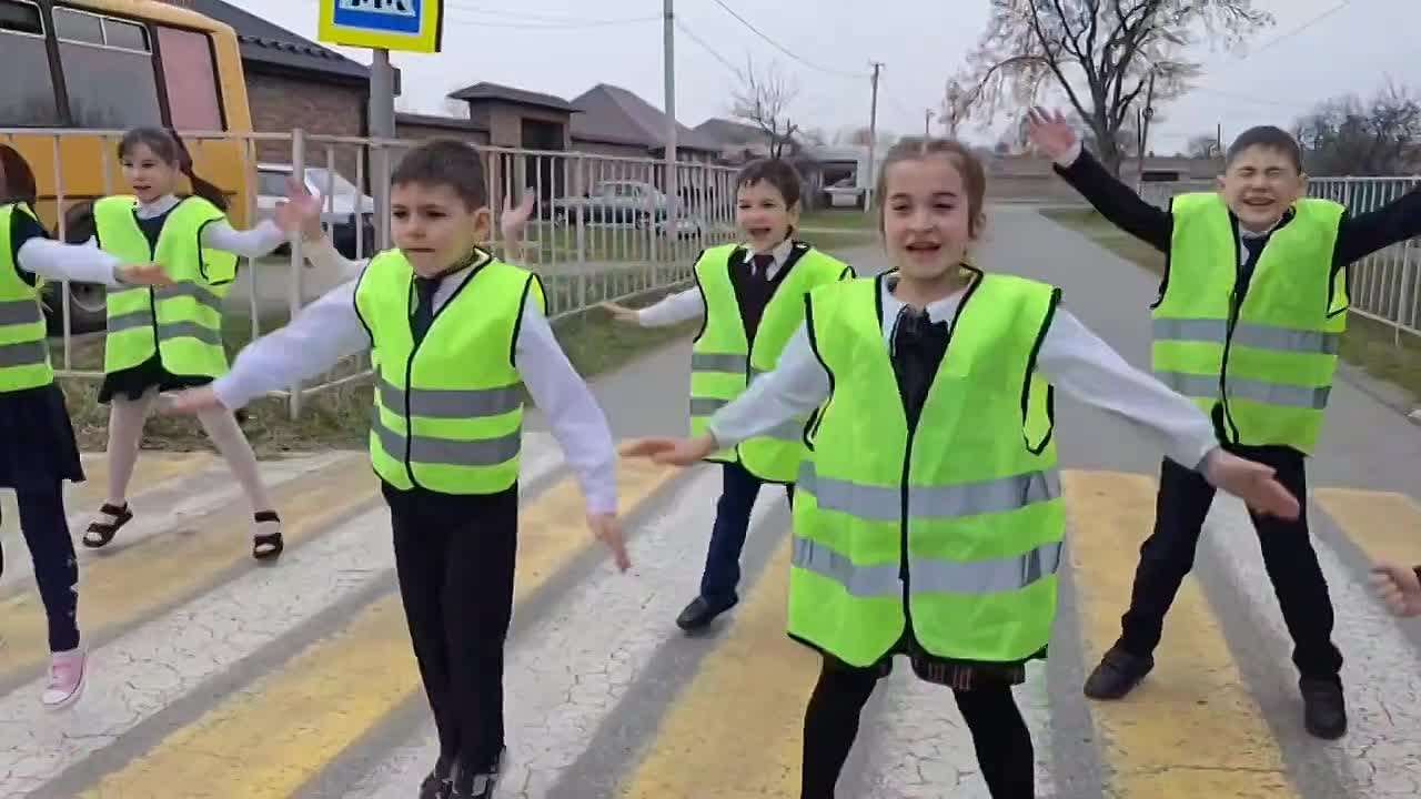 Сотрудники Госавтоинспекции в Северной Осетии вместе со школьниками организовали флешмоб «Внимание – дети!»
