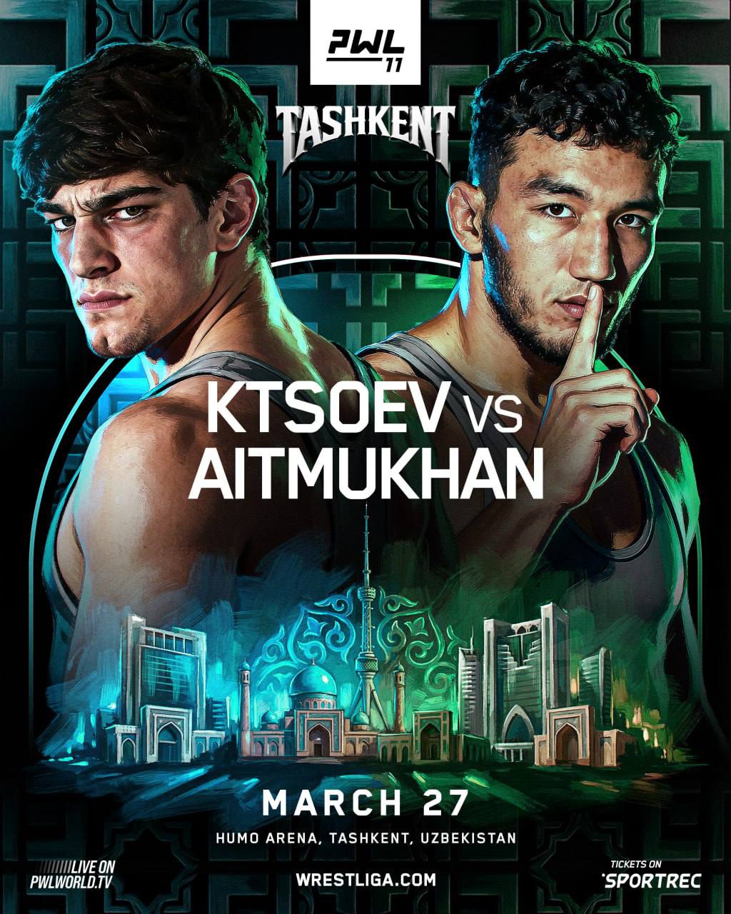 Алихан Кцоев уступил в PWL 11 чемпиону мира из Казахстана Ризабеку Айтмуханову со счетом 3-2