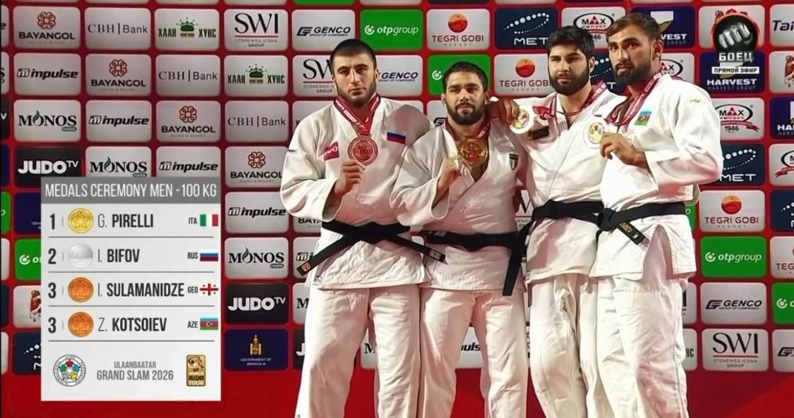 Олимпийский чемпион по дзюдо Зелим Коцоев (100 кг) стал бронзовым призером турнира Большого шлема в Монголии