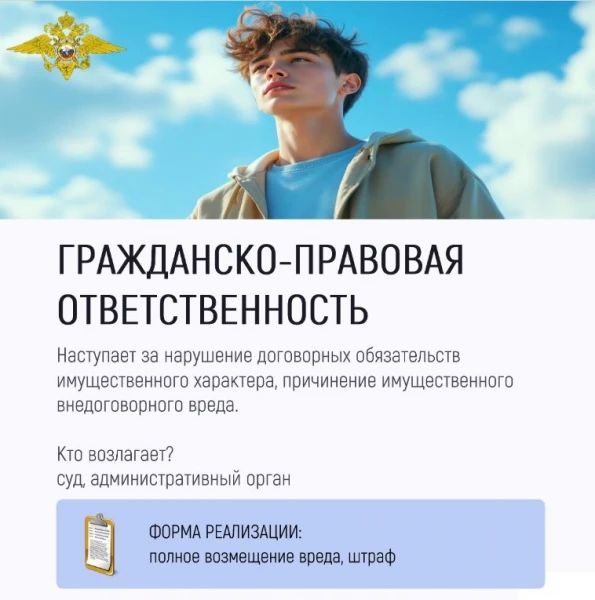 МВД России – детям! Памятка «Основные виды юридической ответственности» МВД России – детям! Памятка «Основные виды юридической ответственности»