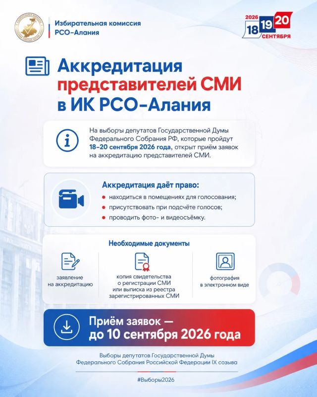 ИНФОРМАЦИЯ ДЛЯ ПРЕДСТАВИТЕЛЕЙ СМИ!